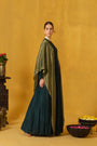 Close Neck Floor Length Flared Dress
