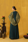 Close Neck Floor Length Flared Dress