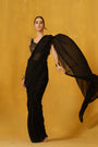 Pre-Stitched Saree With A Sequins Border