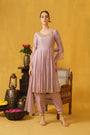 Scoop Neck 3/4 Sleeves Below Knee Flared Kurta