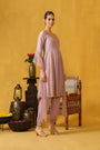 Scoop Neck 3/4 Sleeves Below Knee Flared Kurta
