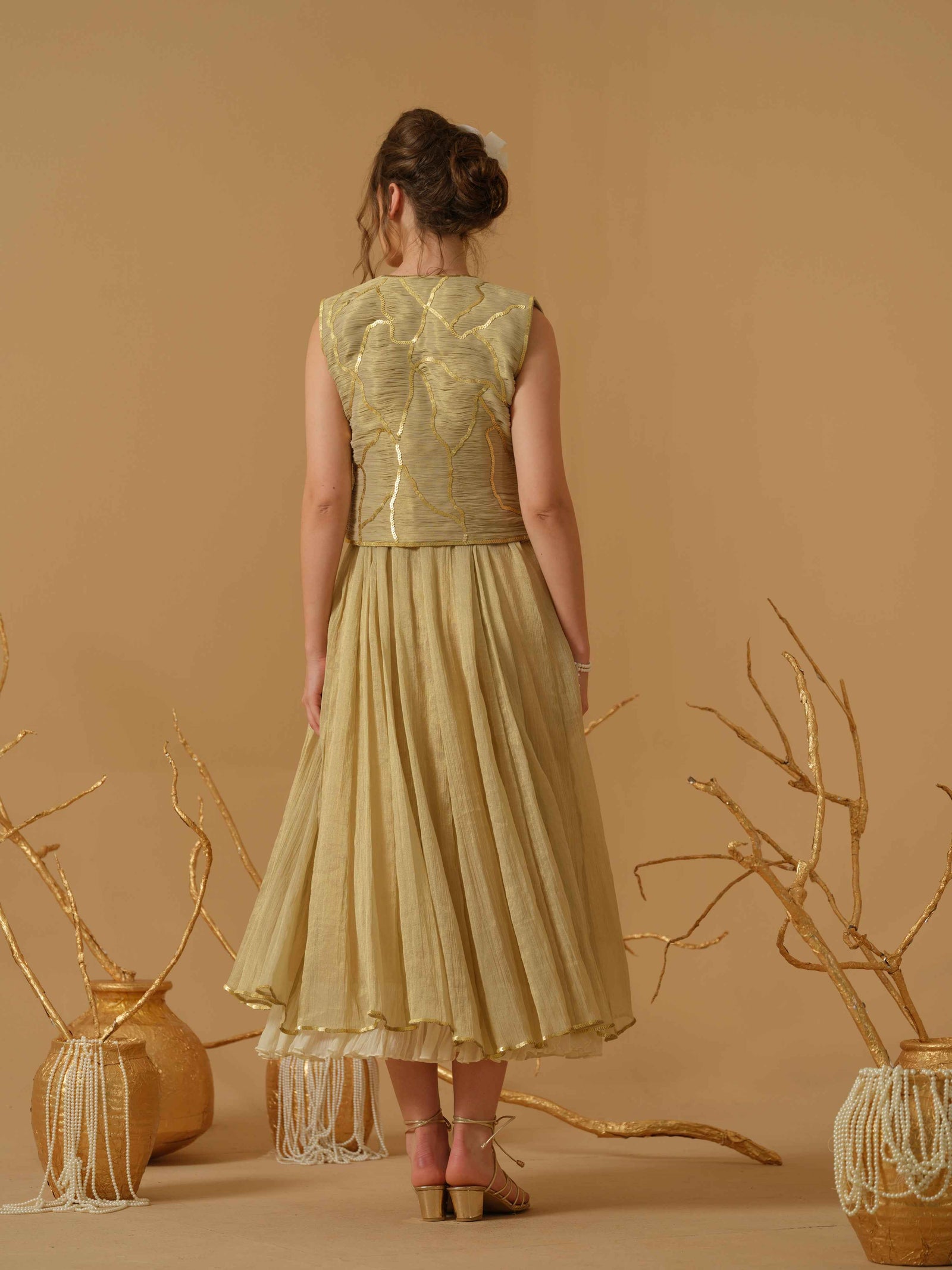 Dress With Open Ruched Jacket