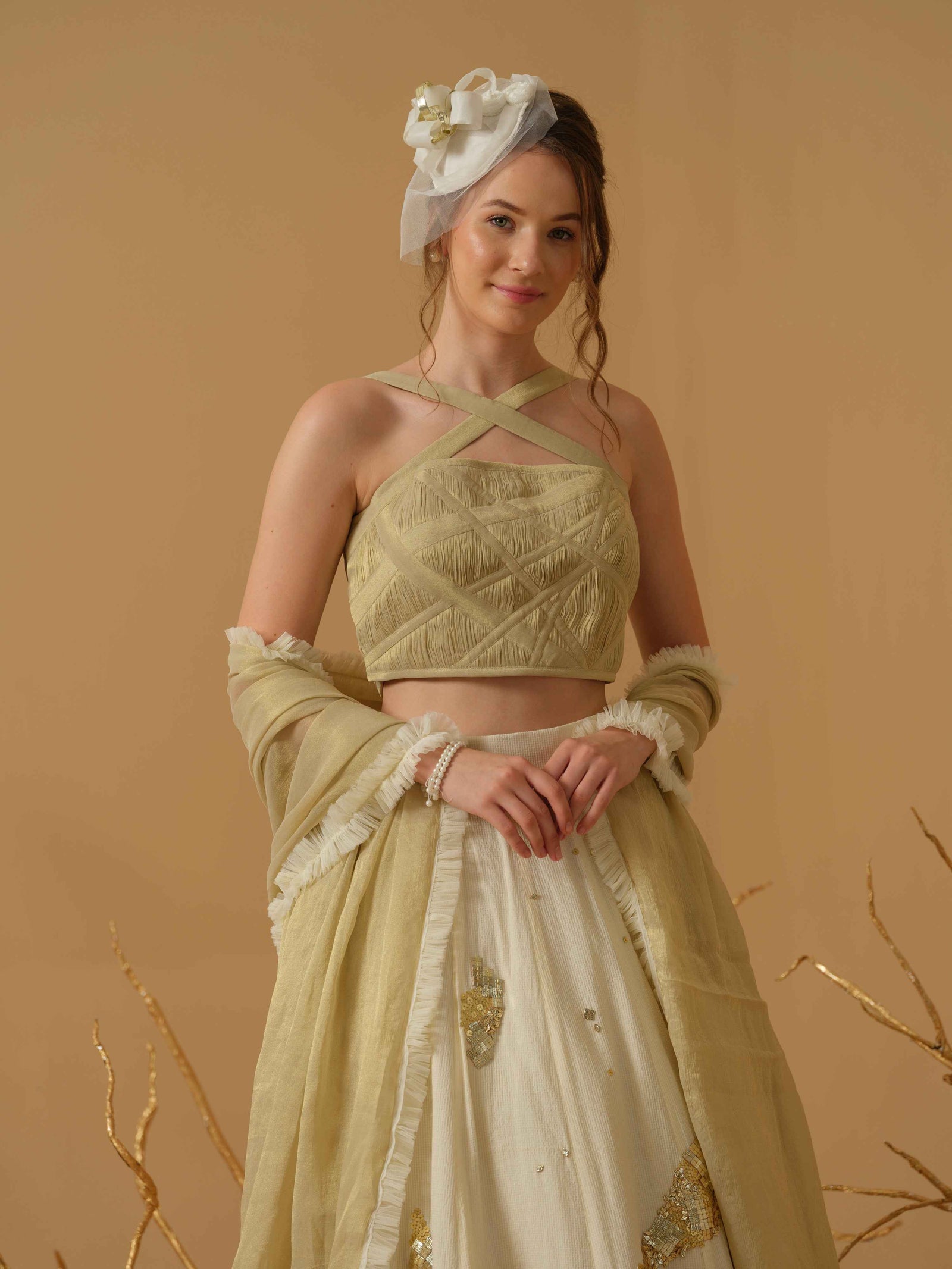 Crop Top Skirt With Dupatta