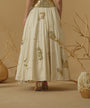 A Flared Skirt Having Scattered Geometrical Embellishment