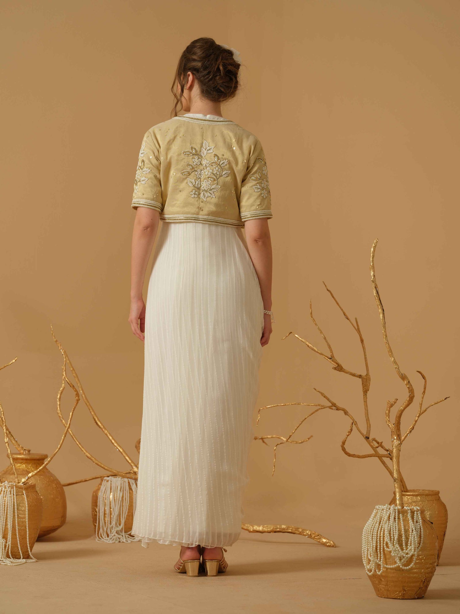 Concept Saree With Open Embellished Jacket