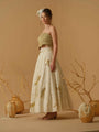 Ruched Top With Flare Embellished Skirt