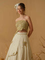 Ruched Top With Flare Embellished Skirt