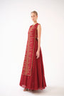 A sleeveless twill kurta scattered