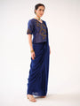 organza jacket with gold zari stripes and hand embellishment