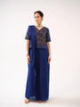organza jacket with gold zari stripes and hand embellishment