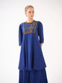 A chinon kurta with a hand-embellished yoke