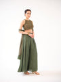 A raw silk halter-neck crop top