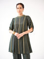 A twill kurta with gold bead embroidery