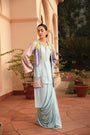 Interesting Combination of a Draped Skirt with a Long Tunic