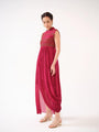 Drape dress detailed with abstract geometric line embellishment
