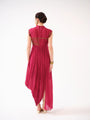 Drape dress detailed with abstract geometric line embellishment