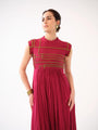 Drape dress detailed with abstract geometric line embellishment