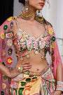 Flora Highlight Bralette With Dhoti Skirt And Apl Cape Set