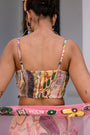 Flora Highlight Bralette With Dhoti Skirt And Apl Cape Set