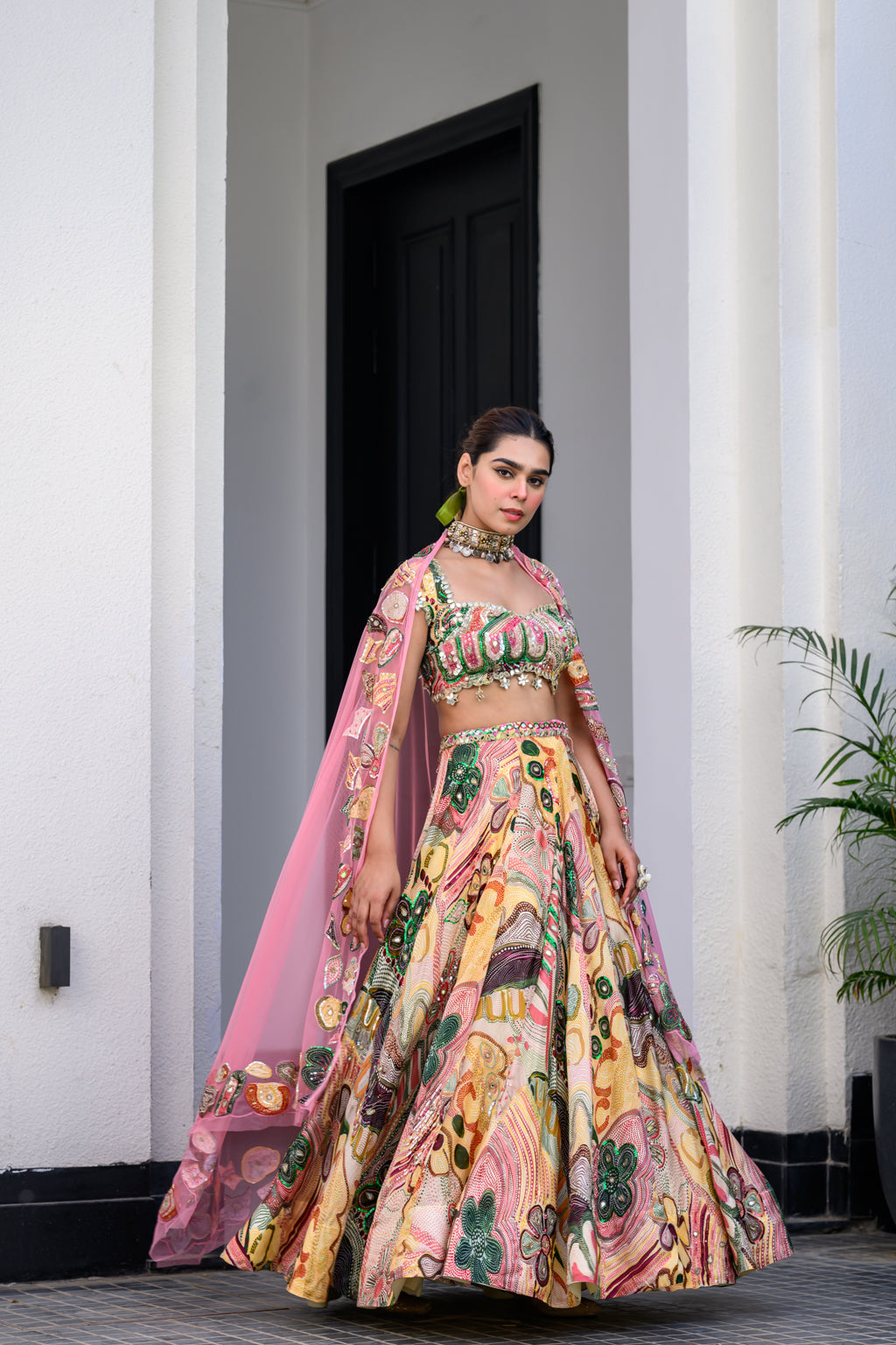 Flora H Lehenga Paidawn H Blouse And Apl Dupatta