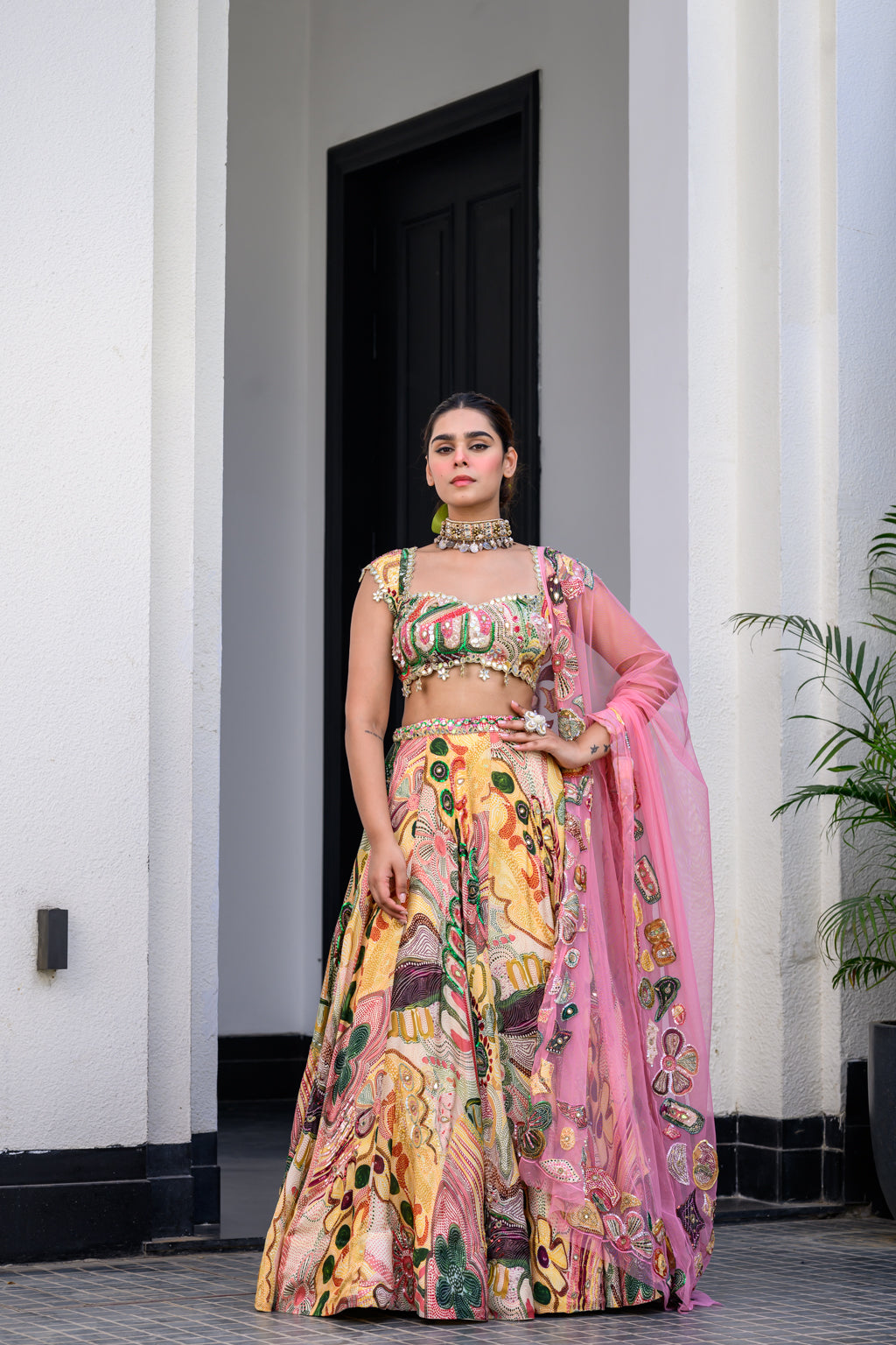 Flora H Lehenga Paidawn H Blouse And Apl Dupatta