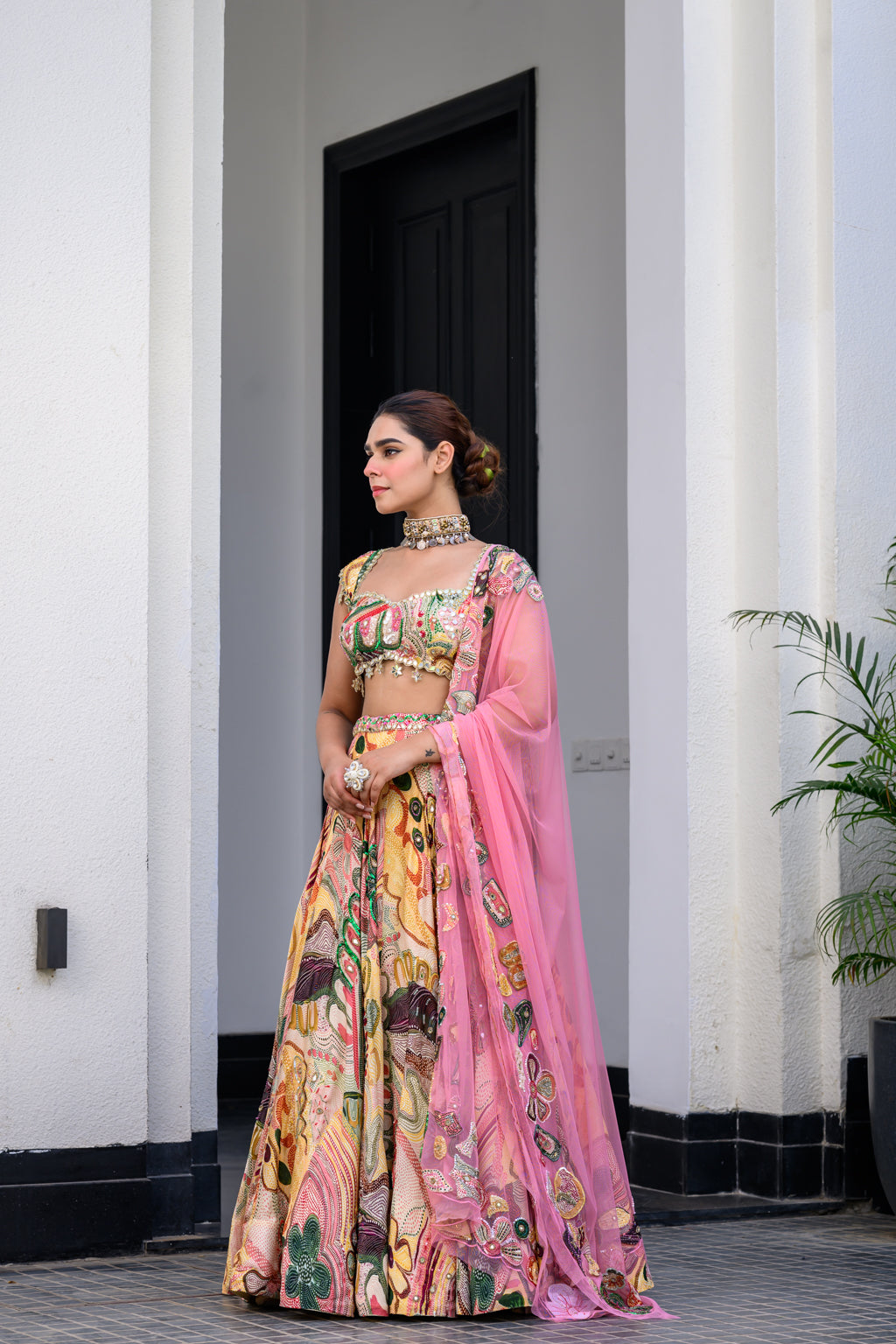 Flora H Lehenga Paidawn H Blouse And Apl Dupatta