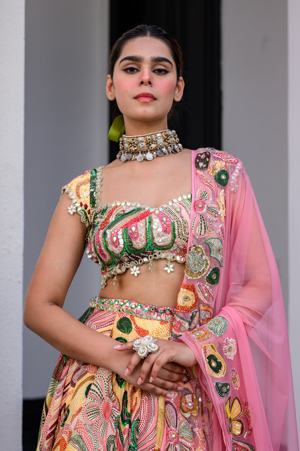 Flora H Lehenga Paidawn H Blouse And Apl Dupatta