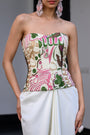 Flora Metallic Highlight Corset With Skirt Set