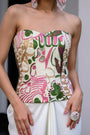 Flora Metallic Highlight Corset With Skirt Set