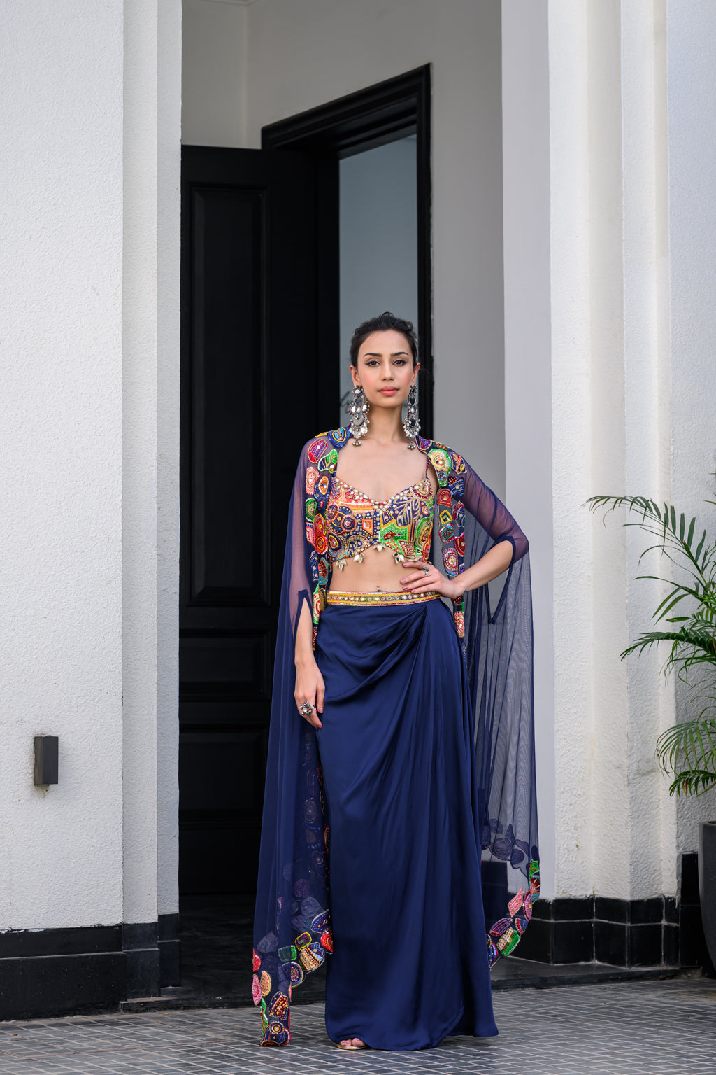 Iris H Bralette Paidawn Dhoti Skirt Set And H Apl Cape