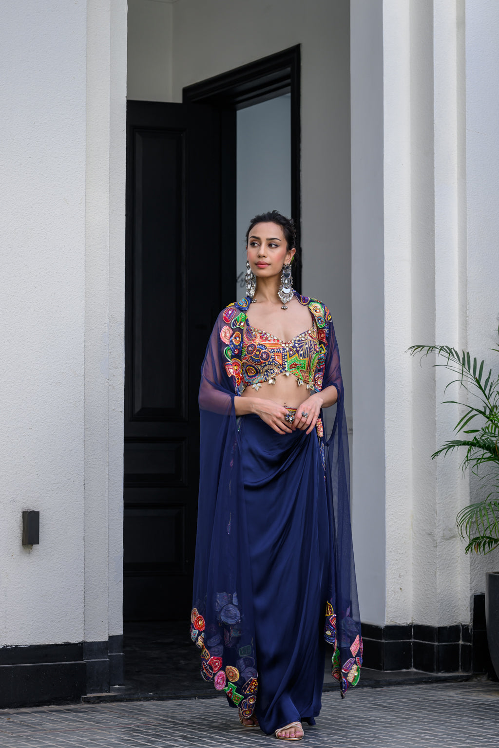 Iris H Bralette Paidawn Dhoti Skirt Set And H Apl Cape