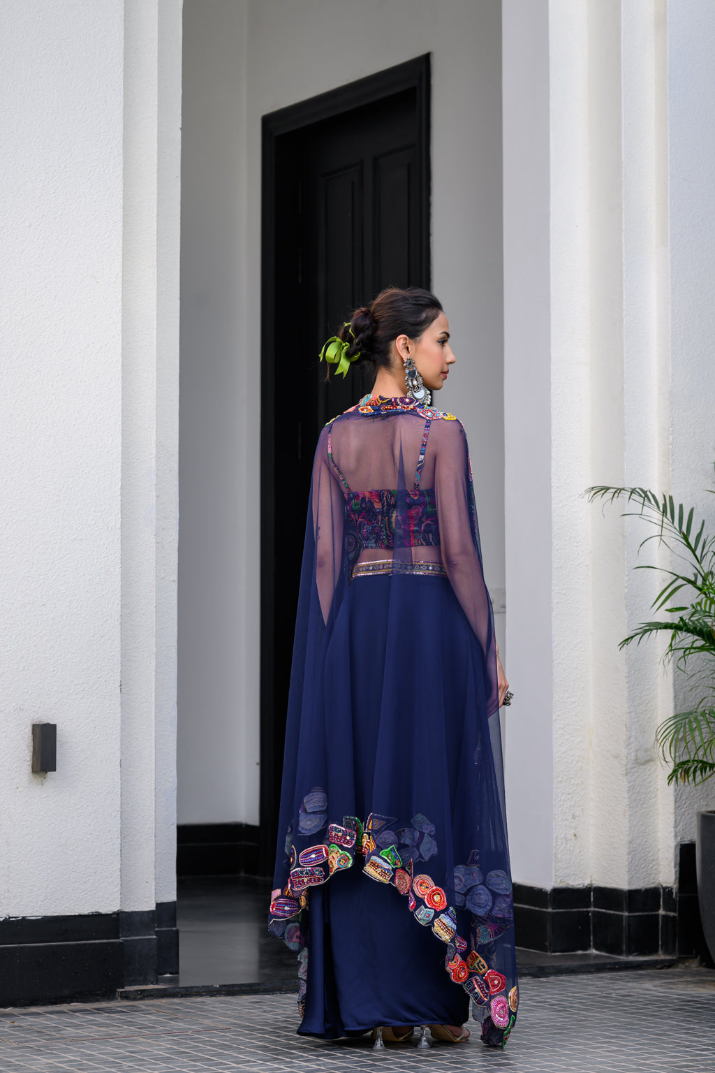 Iris H Bralette Paidawn Dhoti Skirt Set And H Apl Cape