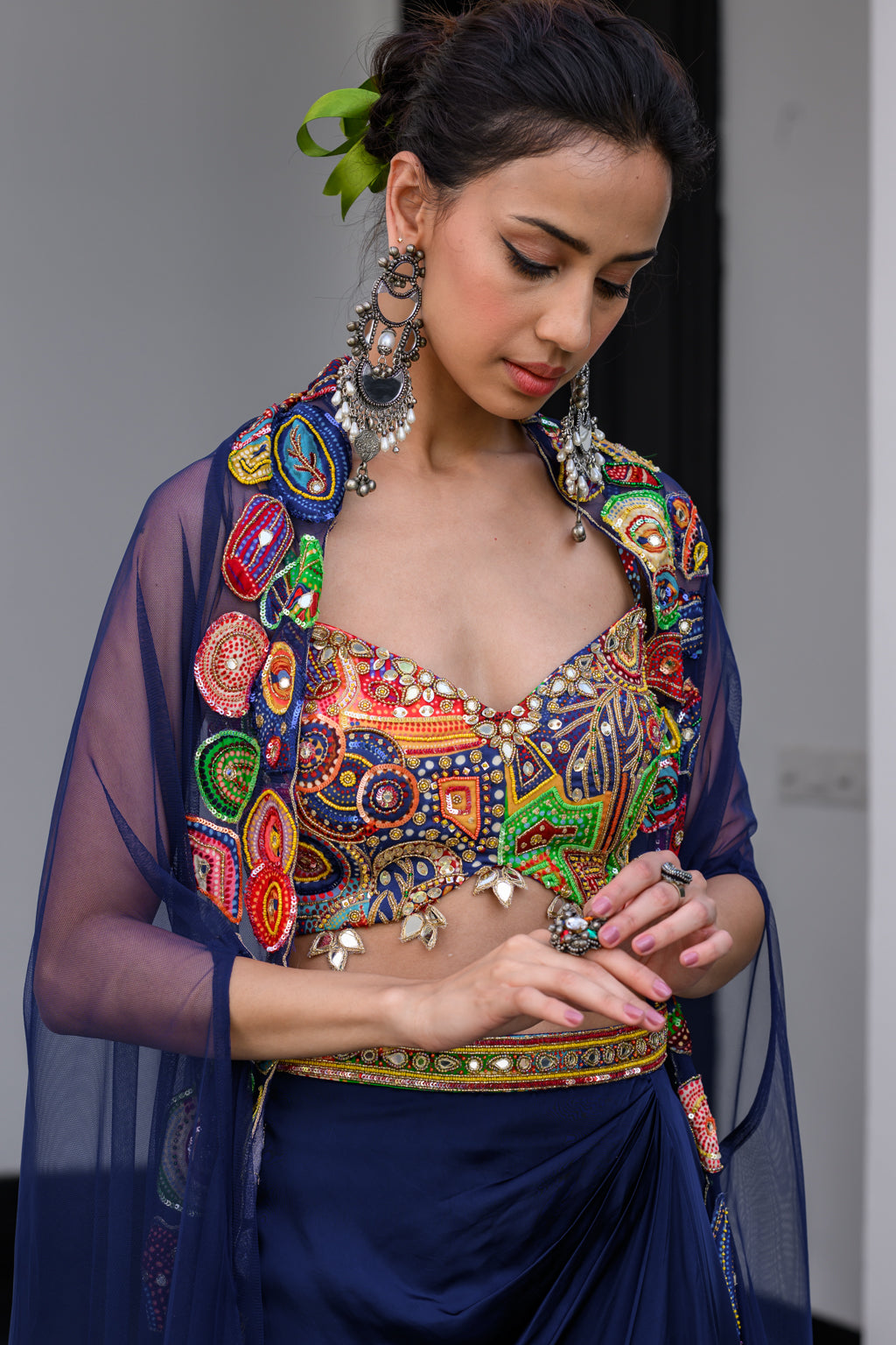 Iris H Bralette Paidawn Dhoti Skirt Set And H Apl Cape