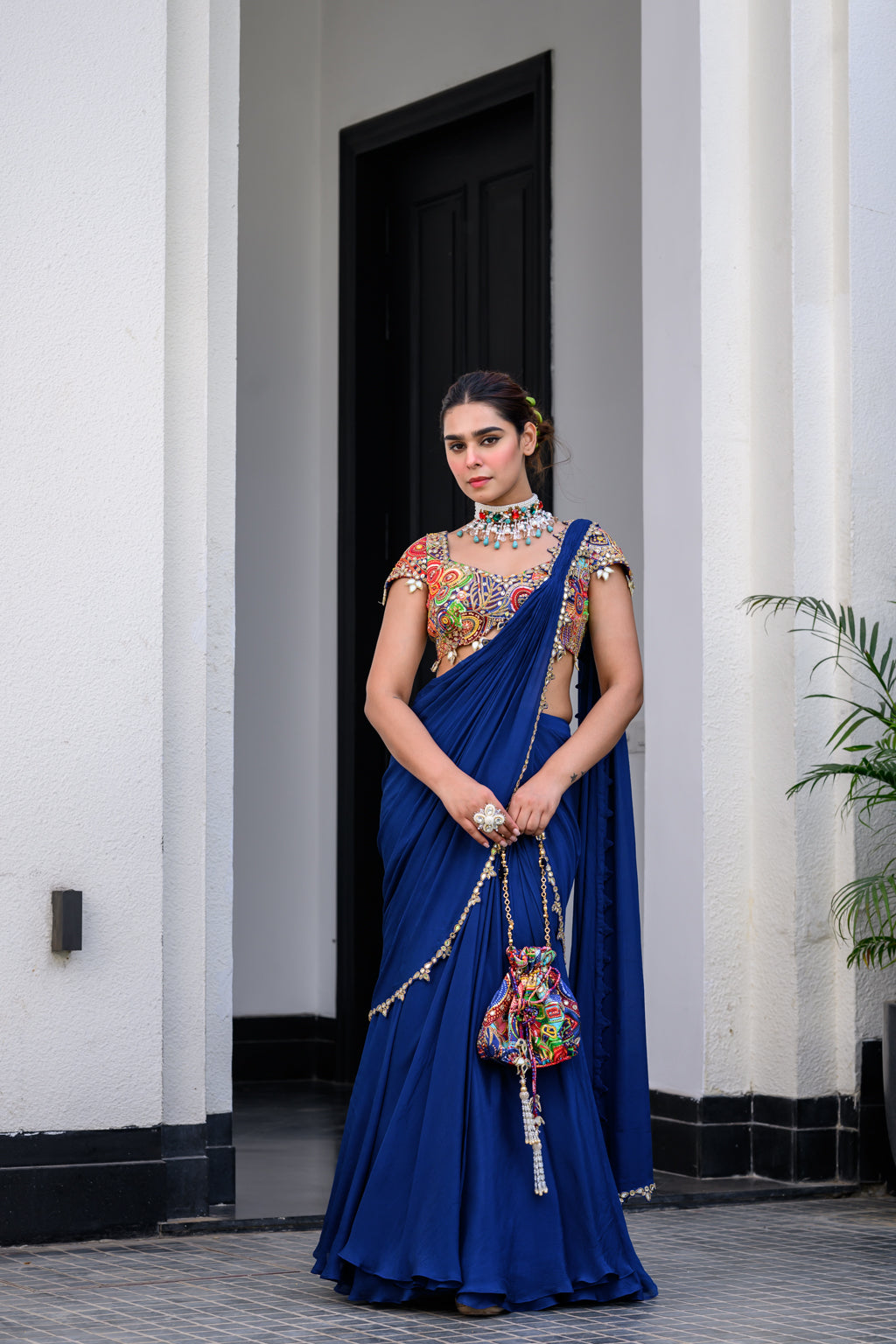 Iris H Apl Saree Paidawn With H Blouse