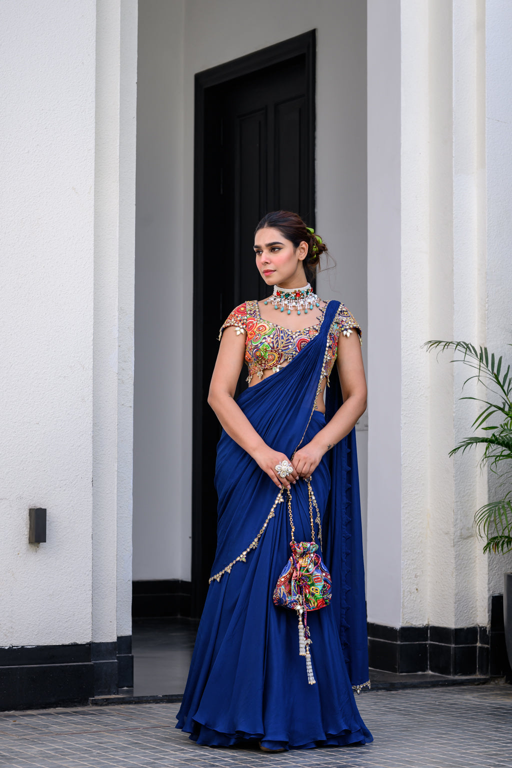 Iris H Apl Saree Paidawn With H Blouse