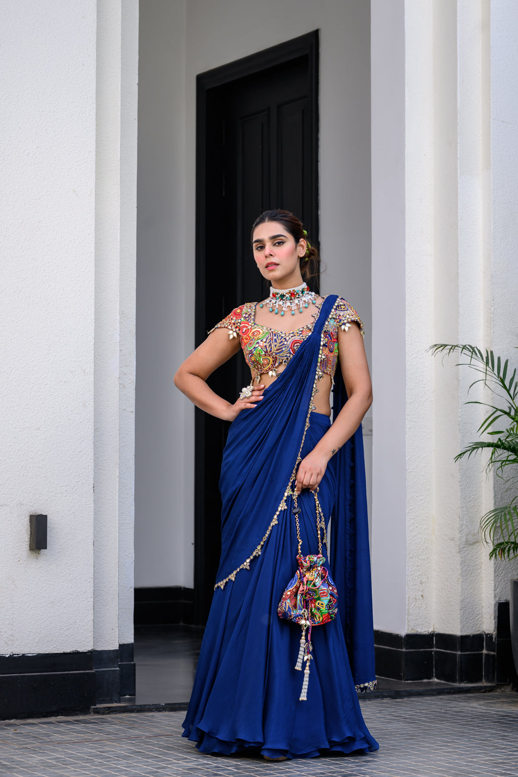 Iris H Apl Saree Paidawn With H Blouse