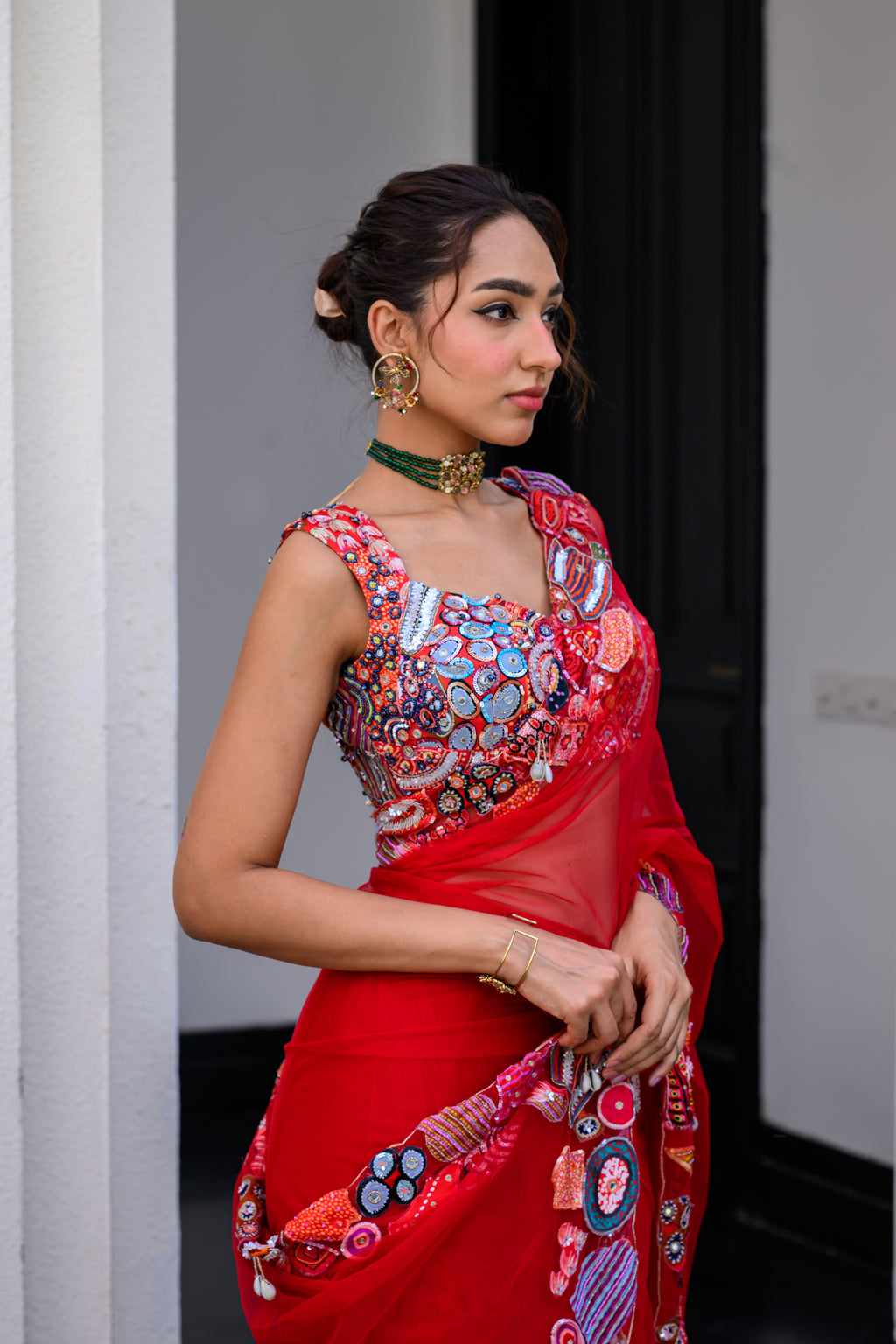 Dawn H Apl Saree Paidawn With H Blouse