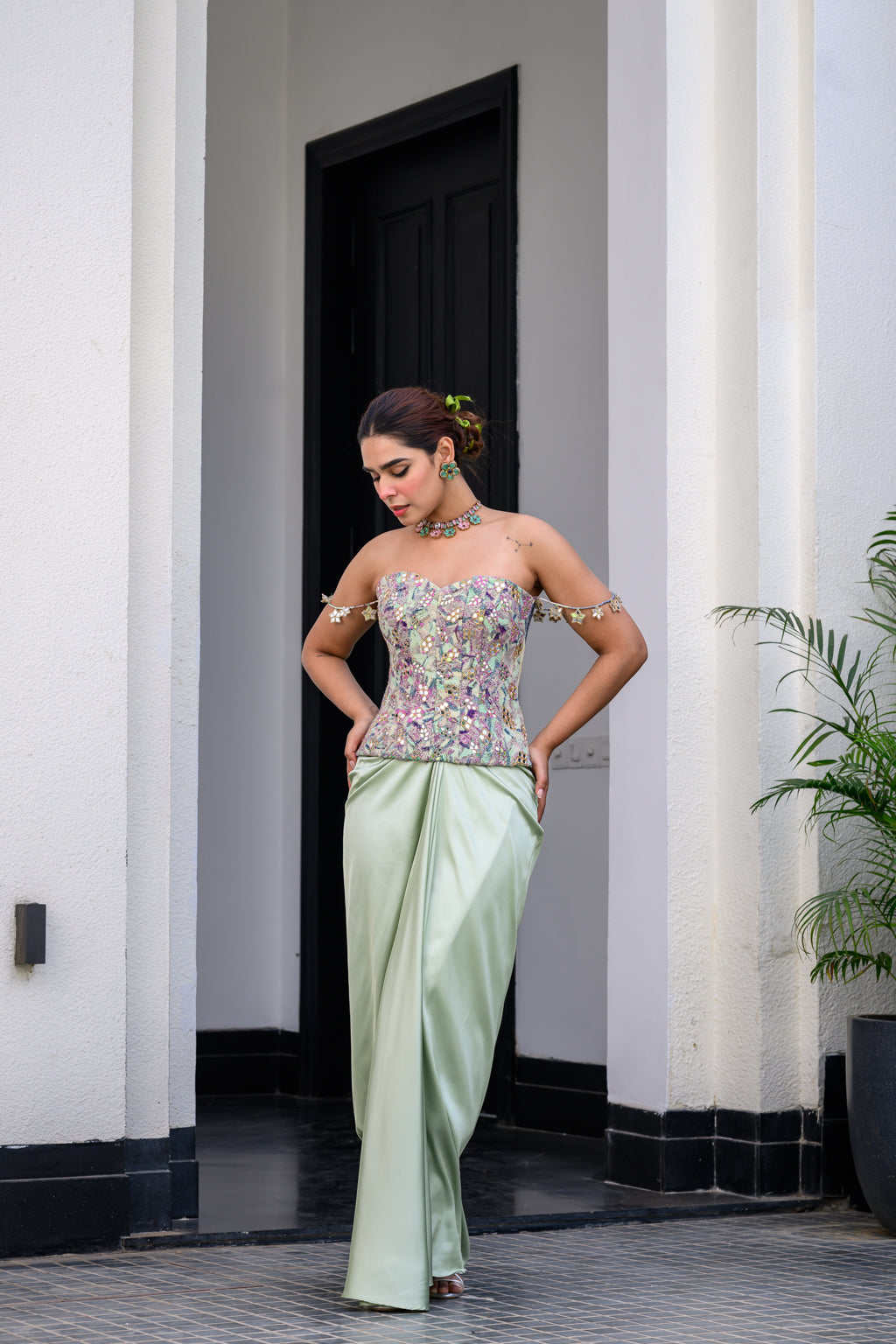 Eden Textudawn Corset With Mirror Work