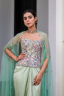 Eden Textudawn Corset With Mirror Work With Dhoti Skirt And Cape Set