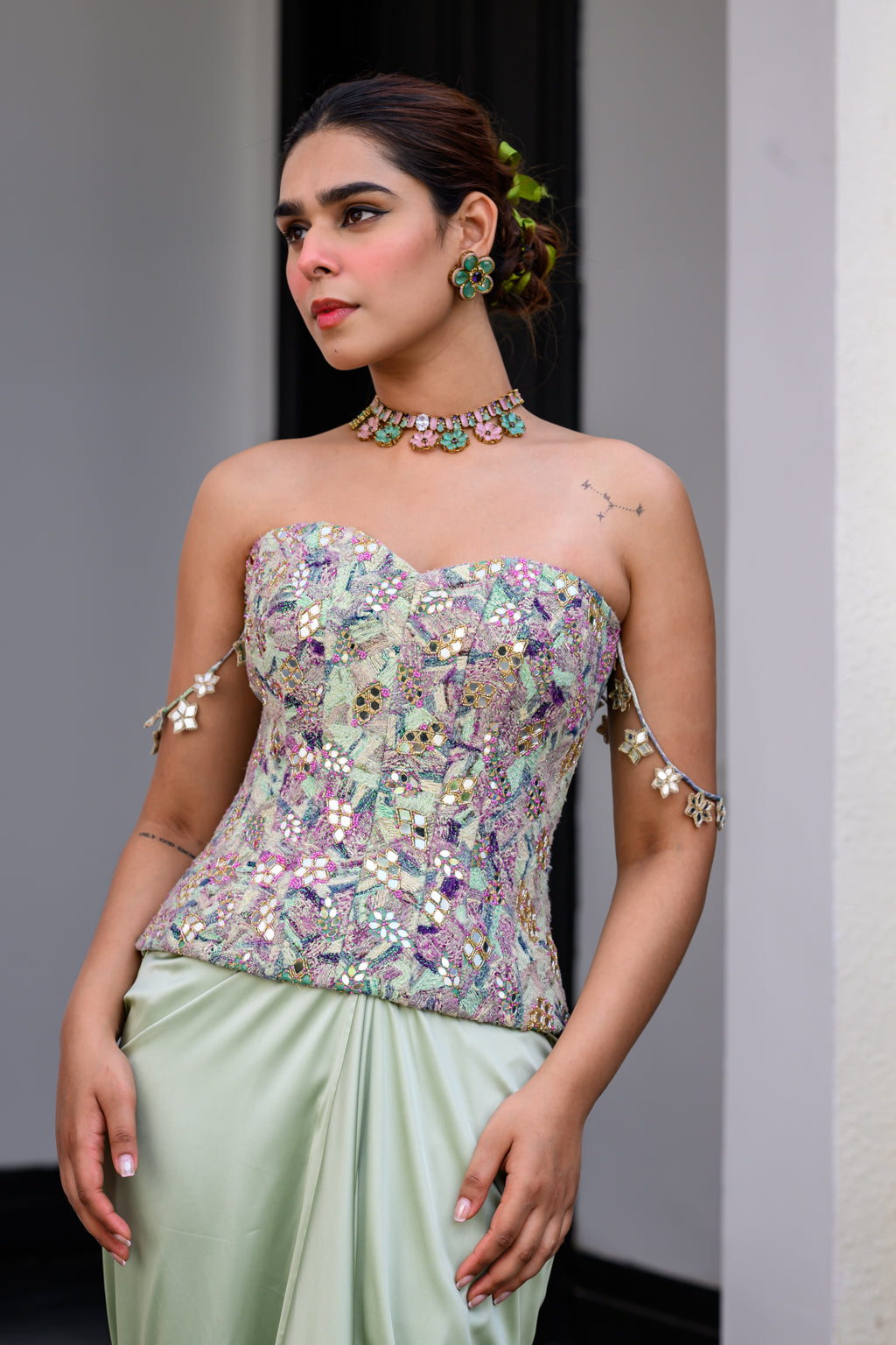 Eden Textudawn Corset With Mirror Work