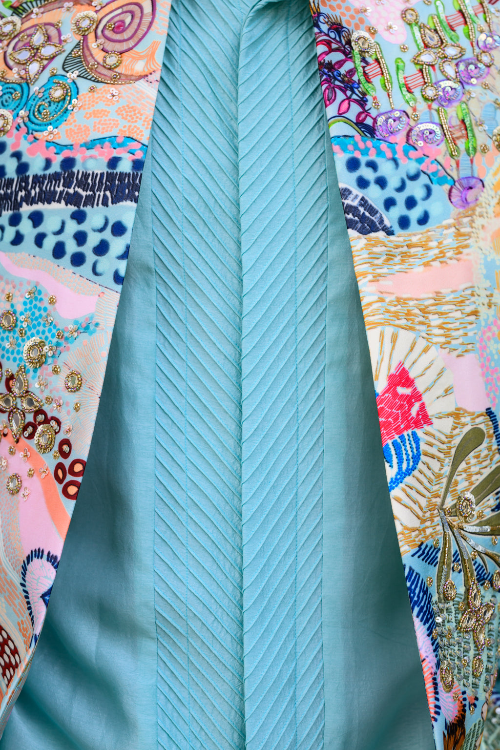 Gardenia Highlighted Half Jacket With Pants