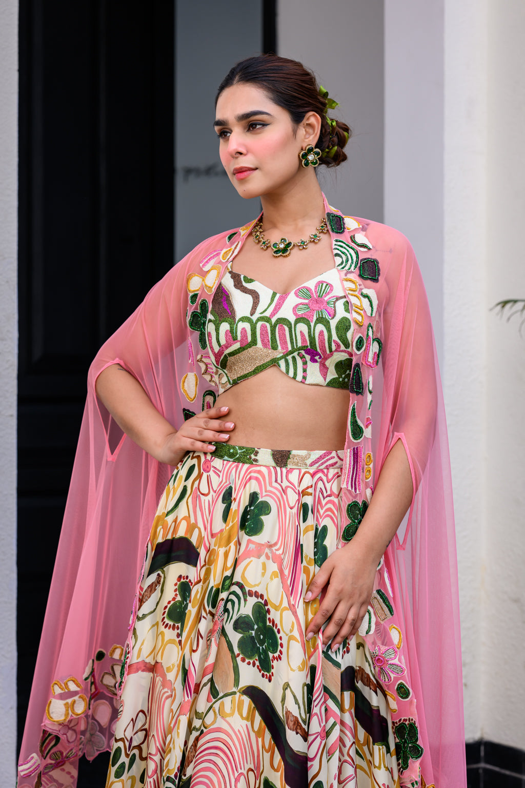 Flora Metallic Highlight Lehenga