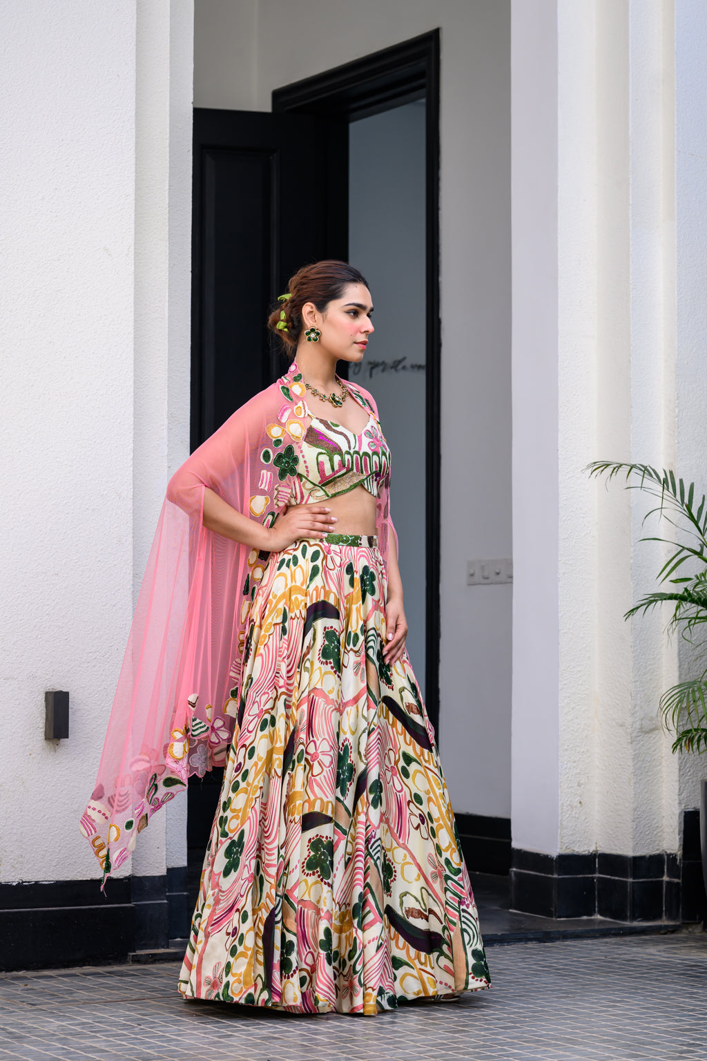 Flora Metallic Highlight Lehenga