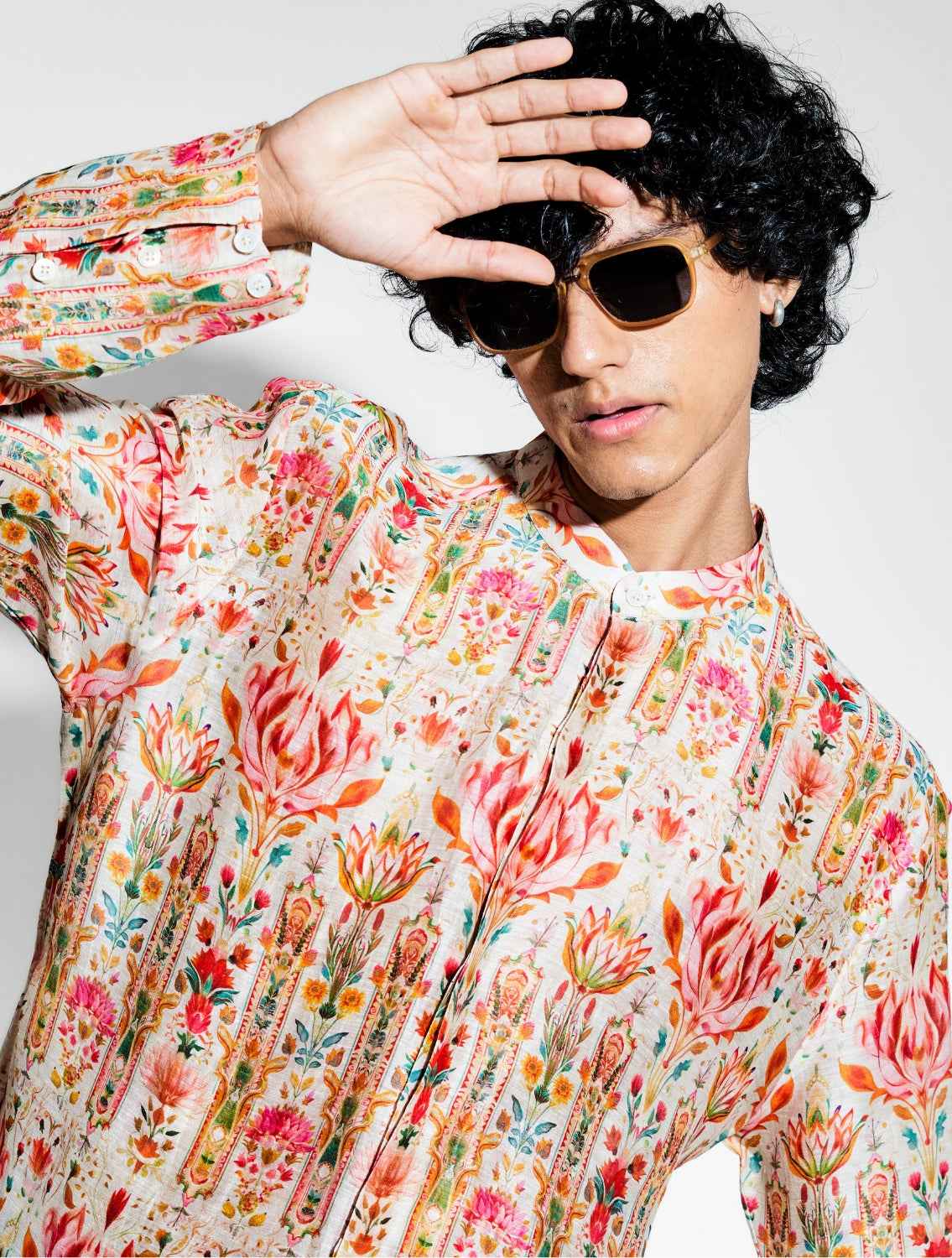 Ambar Printed Silk Linen Coord Set