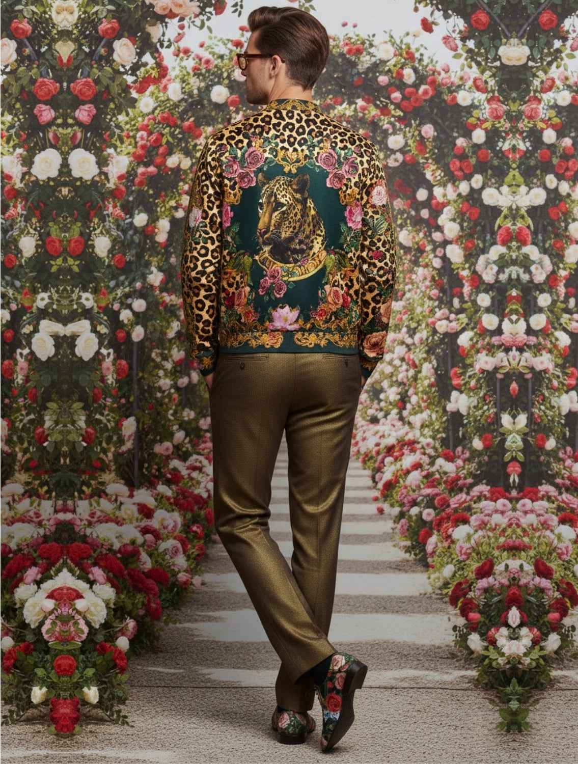 Twilight Leopard Printed Bomber Jacket