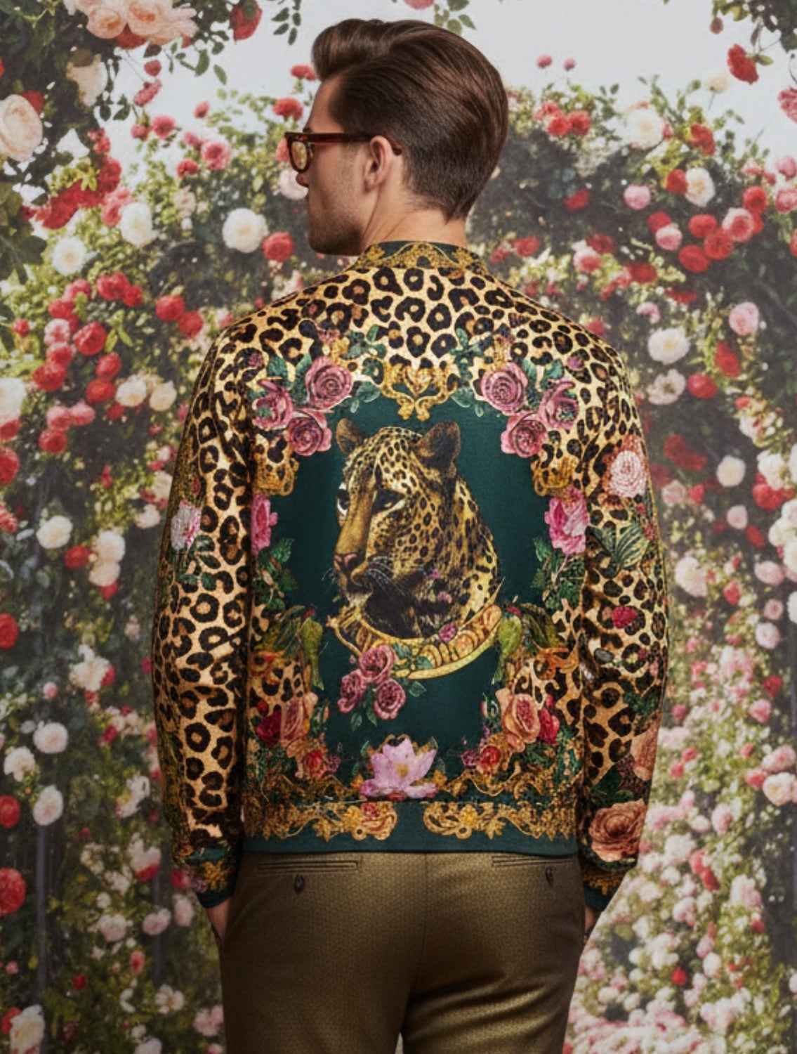 Twilight Leopard Printed Bomber Jacket