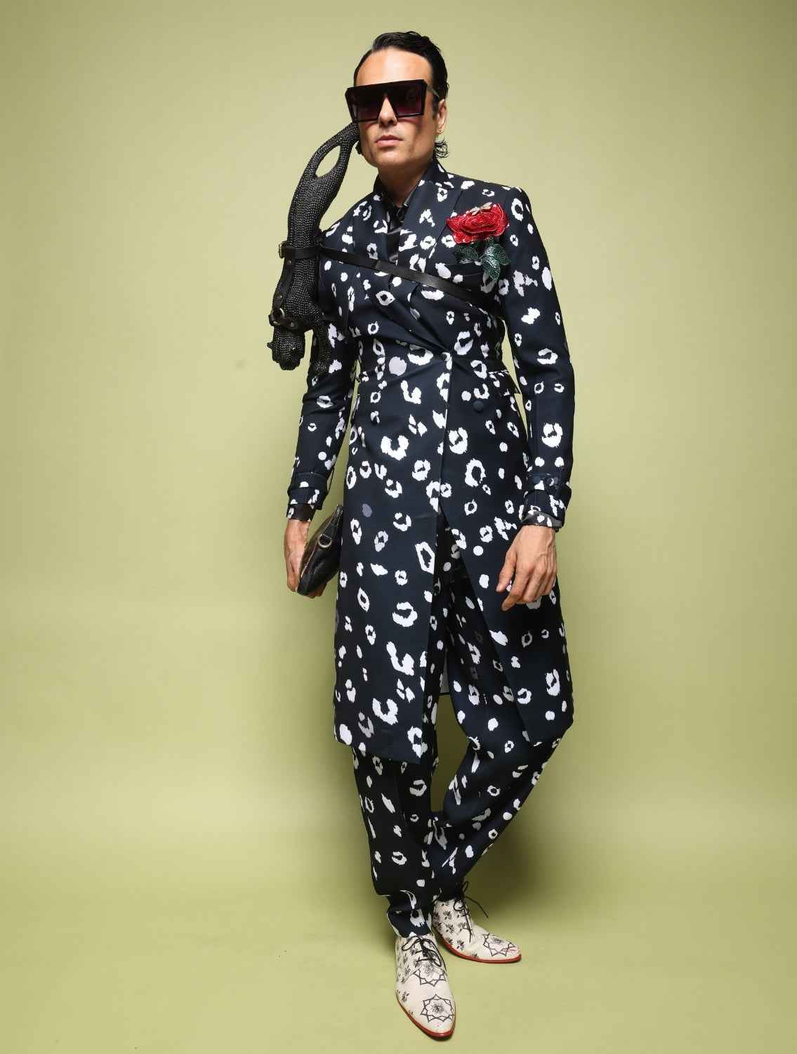 Jubatus Cheetah Printed Trenchcoat Set