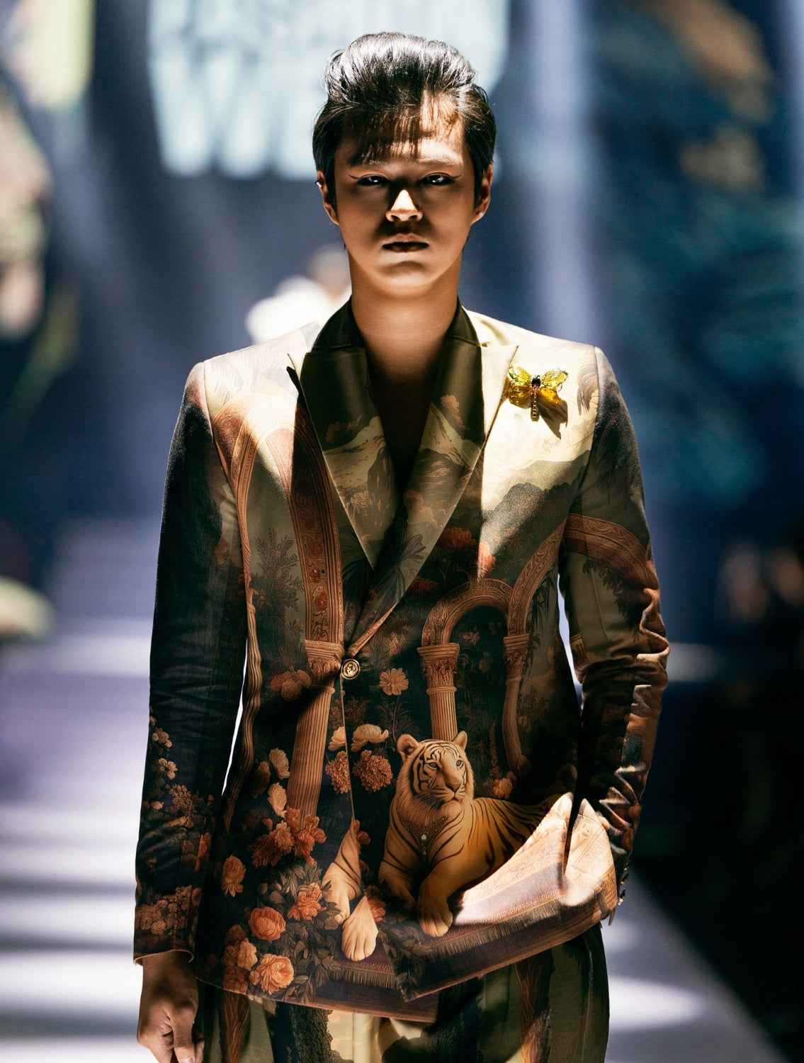 Doric Double Breasted Printed Suit