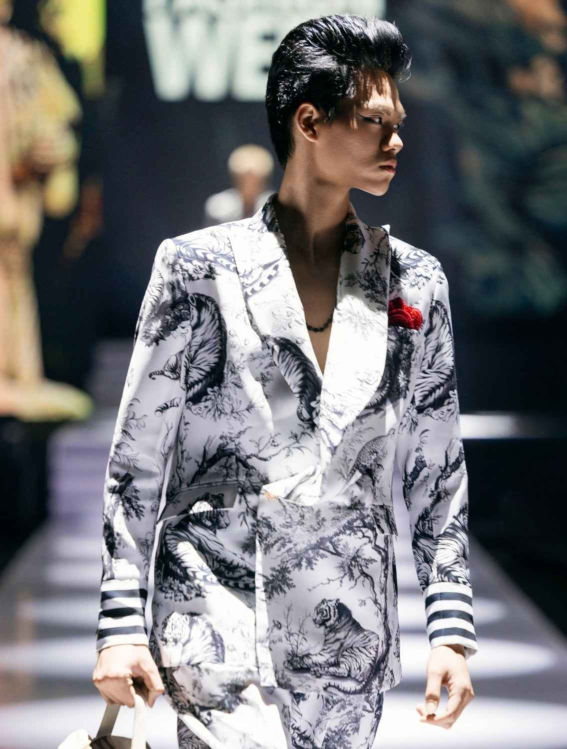 Daryl White Double Breasted Printed Suit