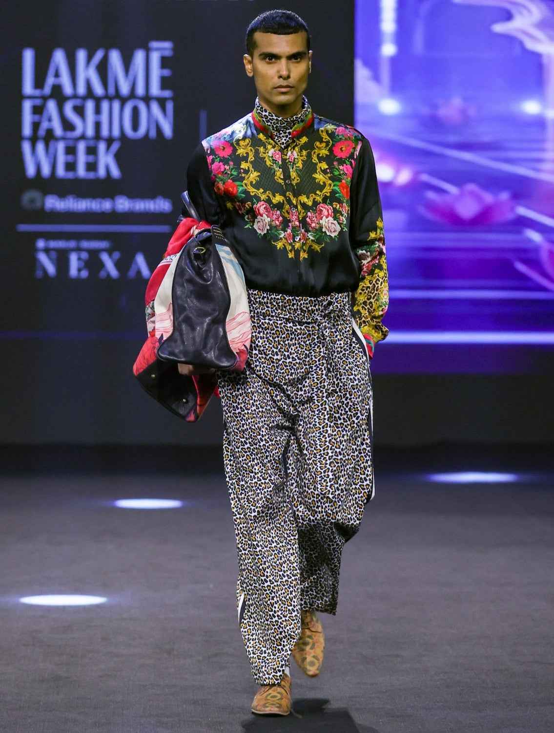 Samrat Black Engineered Printed Shirt